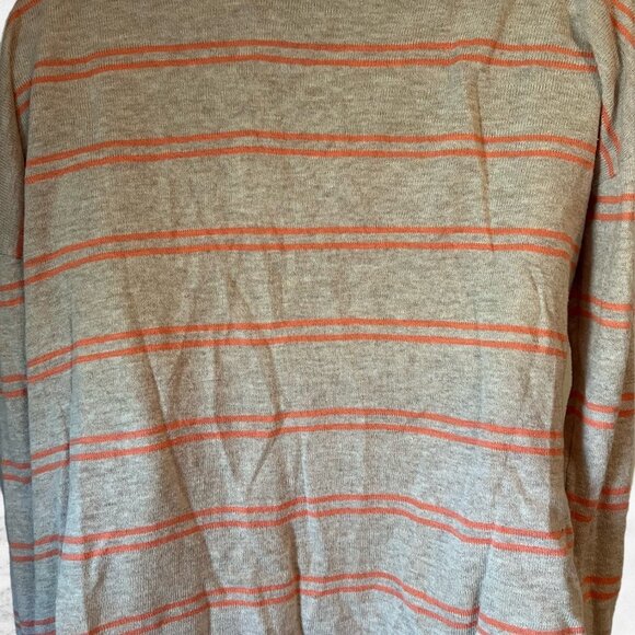 Peyton Primrose Beige with Tangerine Stripe Cardigan Size Medium - Picture 3 of 4